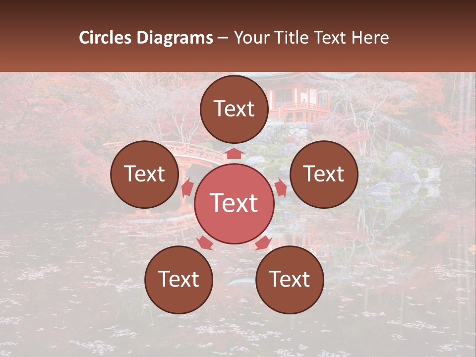 A Pond With A Bridge In The Middle Of It PowerPoint Template