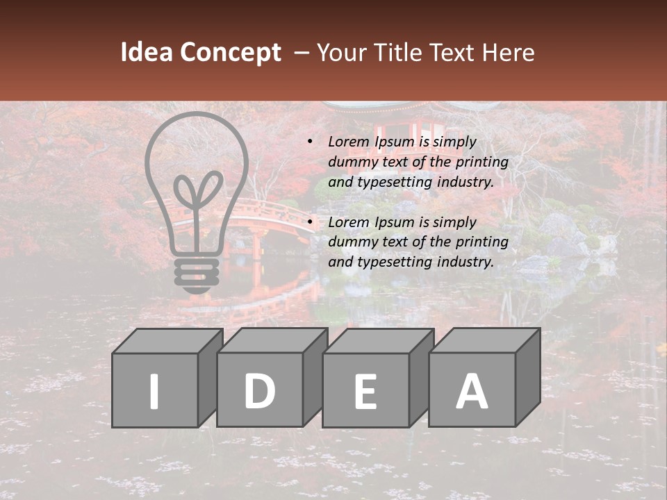 A Pond With A Bridge In The Middle Of It PowerPoint Template