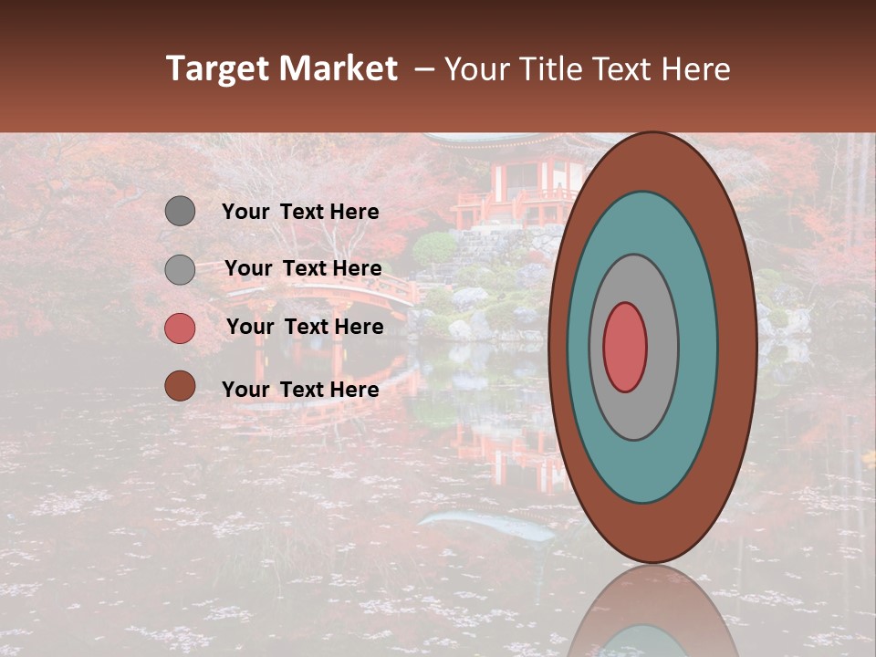 A Pond With A Bridge In The Middle Of It PowerPoint Template