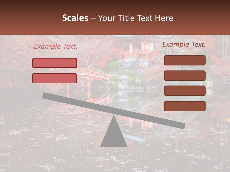 A Pond With A Bridge In The Middle Of It PowerPoint Template