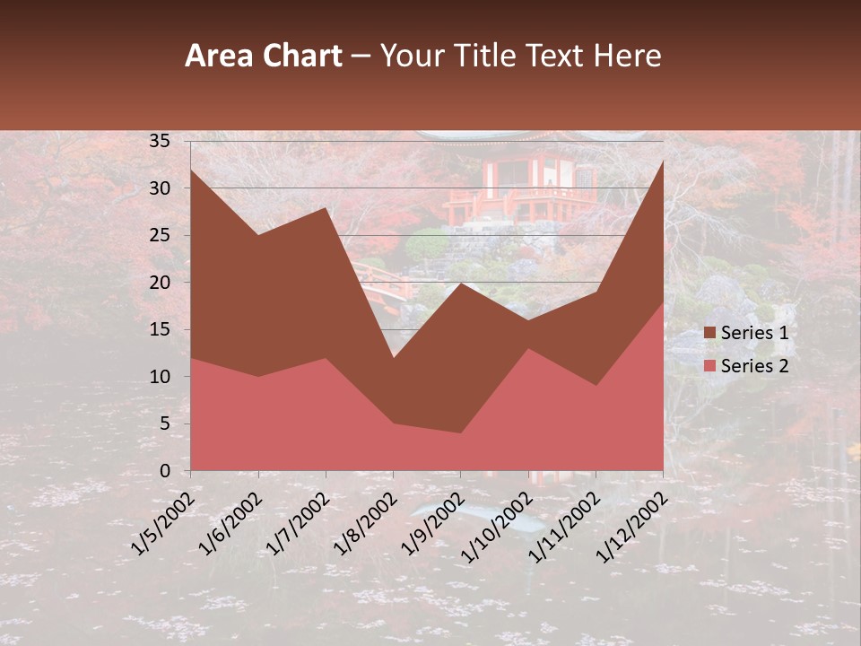 A Pond With A Bridge In The Middle Of It PowerPoint Template