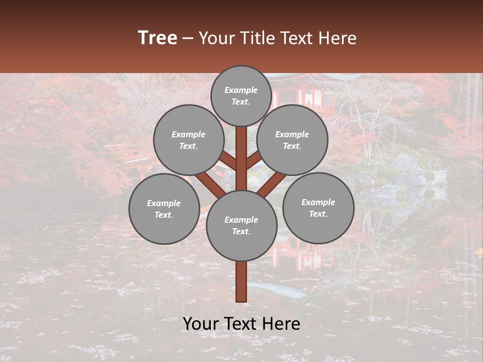 A Pond With A Bridge In The Middle Of It PowerPoint Template