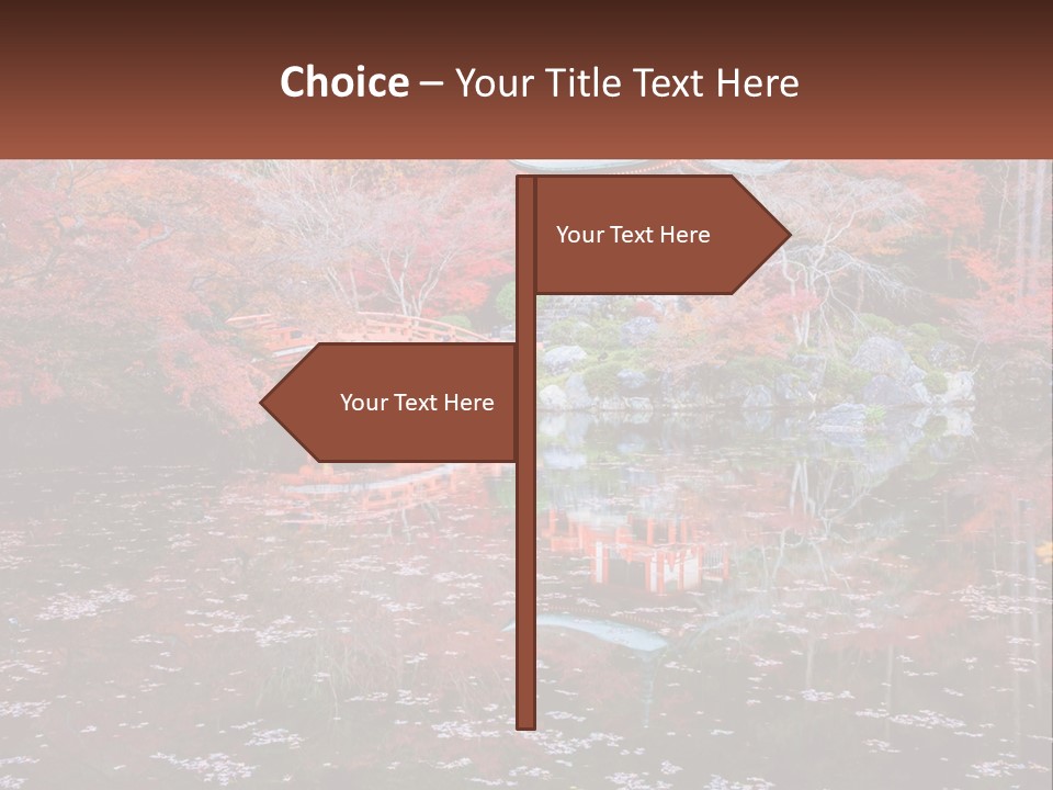 A Pond With A Bridge In The Middle Of It PowerPoint Template