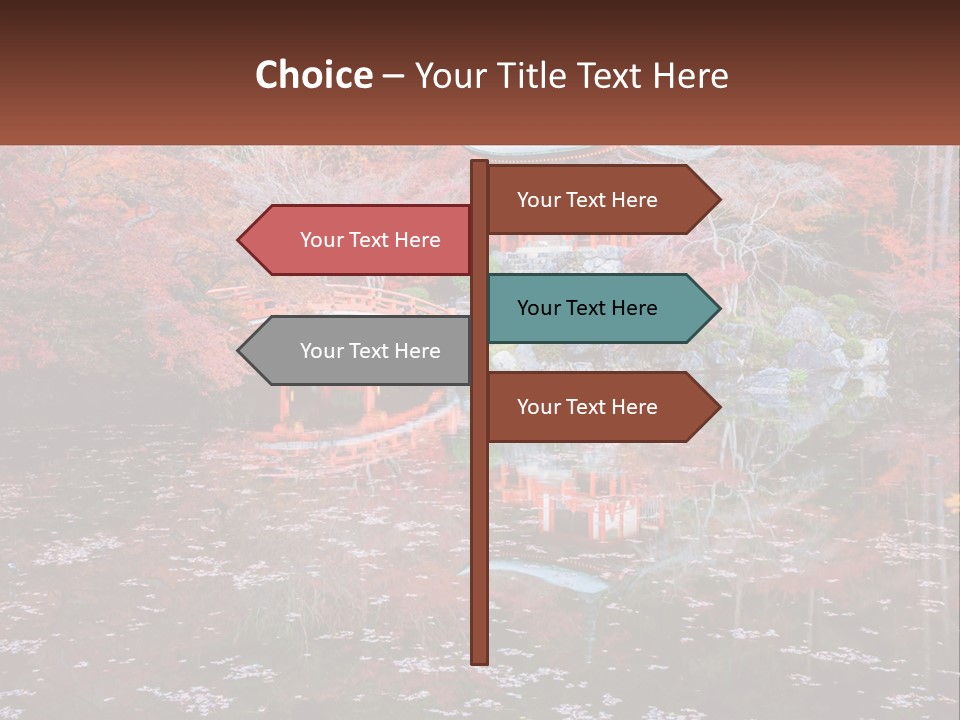 A Pond With A Bridge In The Middle Of It PowerPoint Template