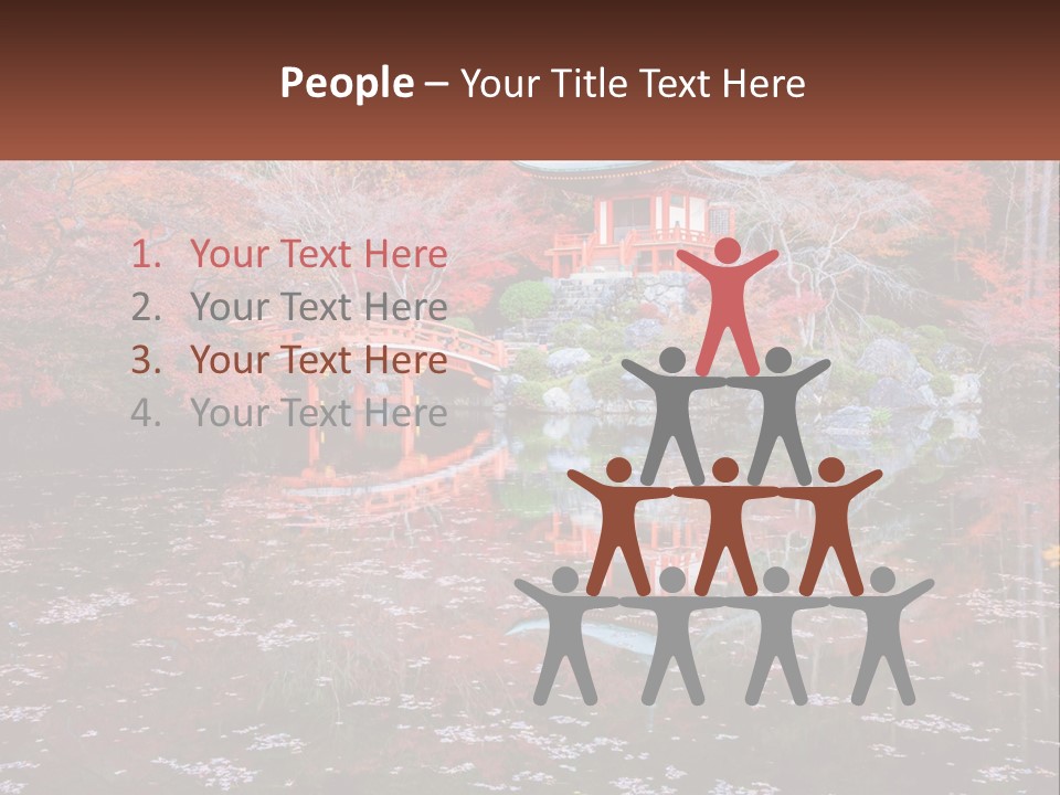 A Pond With A Bridge In The Middle Of It PowerPoint Template