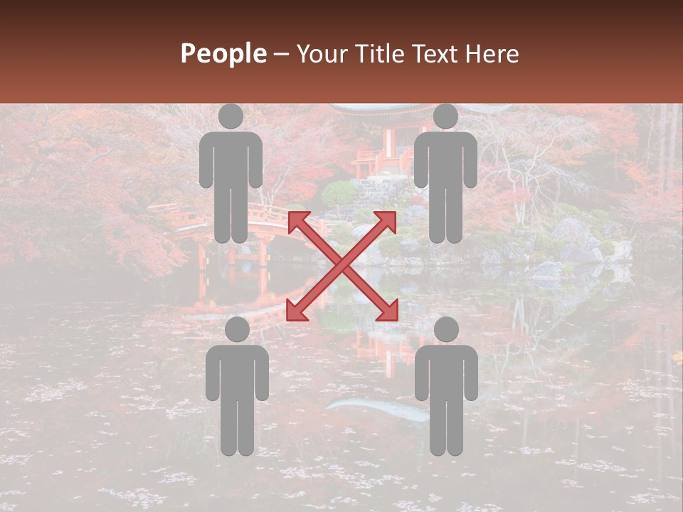 A Pond With A Bridge In The Middle Of It PowerPoint Template