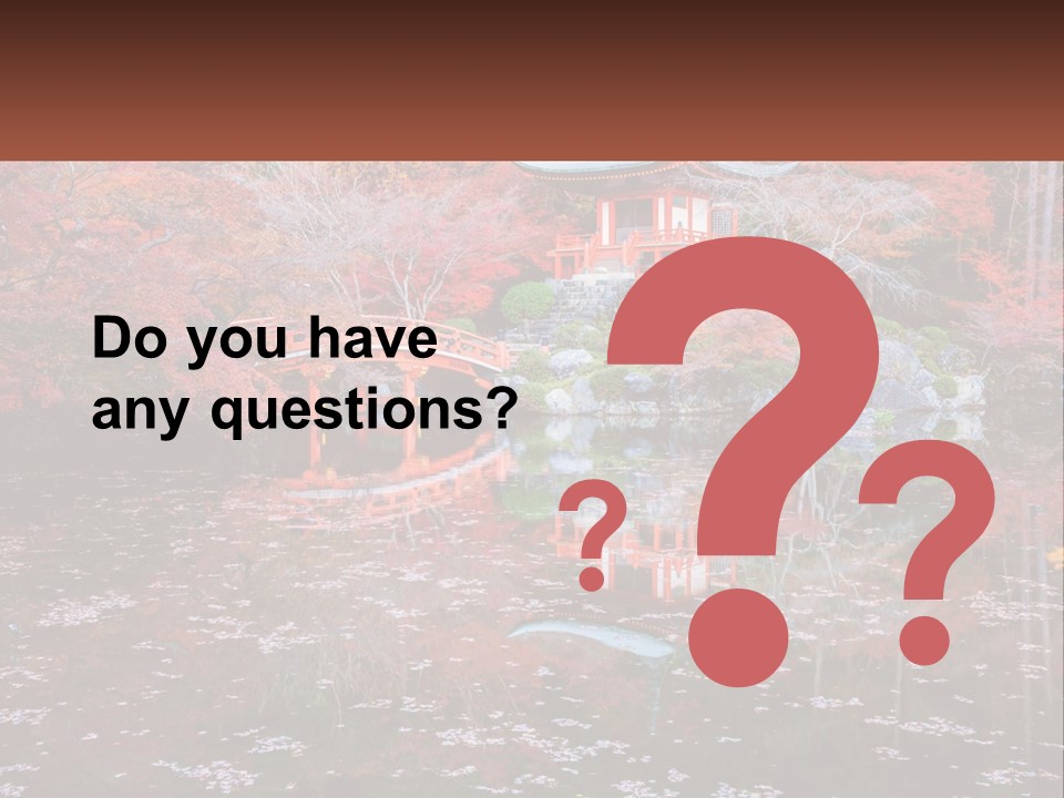 A Pond With A Bridge In The Middle Of It PowerPoint Template