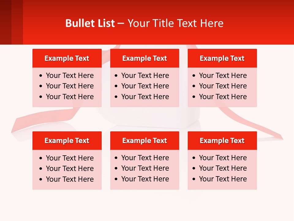 A Heart Shaped Box With A Red Ribbon Tied Around It PowerPoint Template