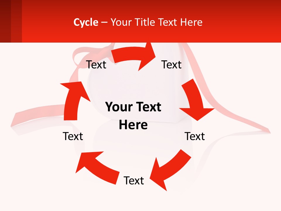 A Heart Shaped Box With A Red Ribbon Tied Around It PowerPoint Template