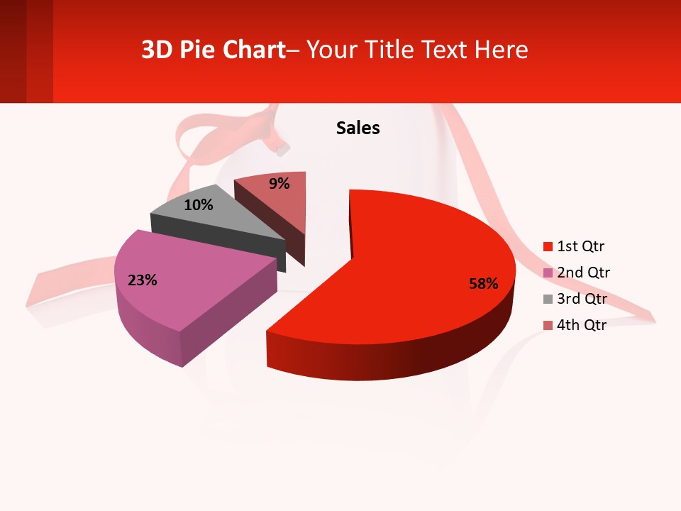 A Heart Shaped Box With A Red Ribbon Tied Around It PowerPoint Template