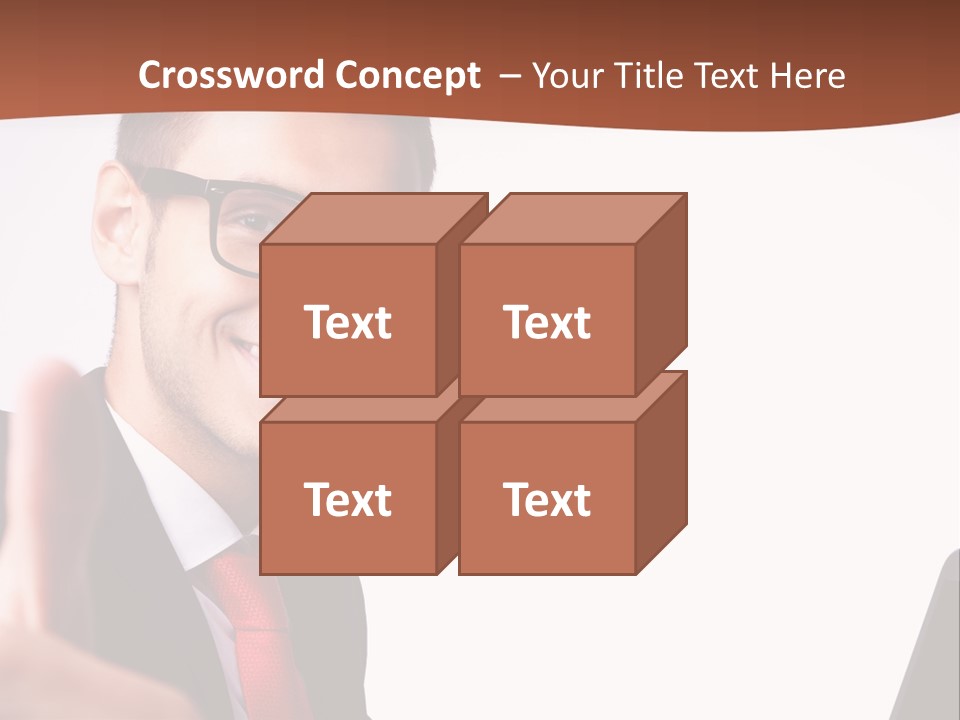 A Man In A Suit And Tie With A Laptop Giving A Thumbs Up PowerPoint Template