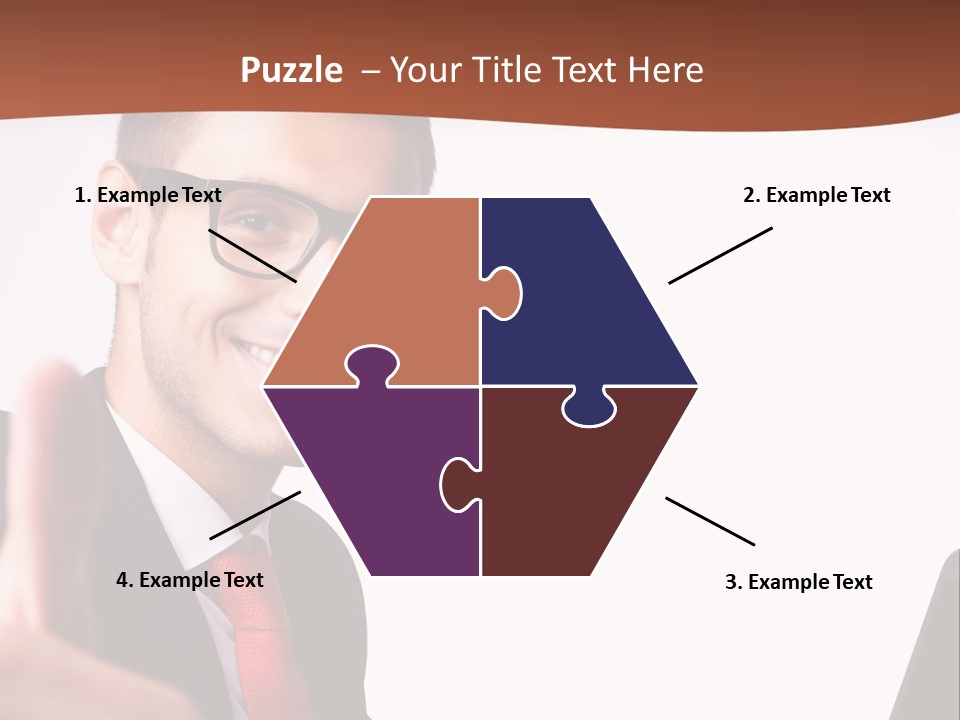 A Man In A Suit And Tie With A Laptop Giving A Thumbs Up PowerPoint Template