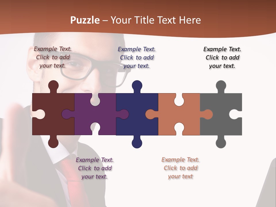 A Man In A Suit And Tie With A Laptop Giving A Thumbs Up PowerPoint Template