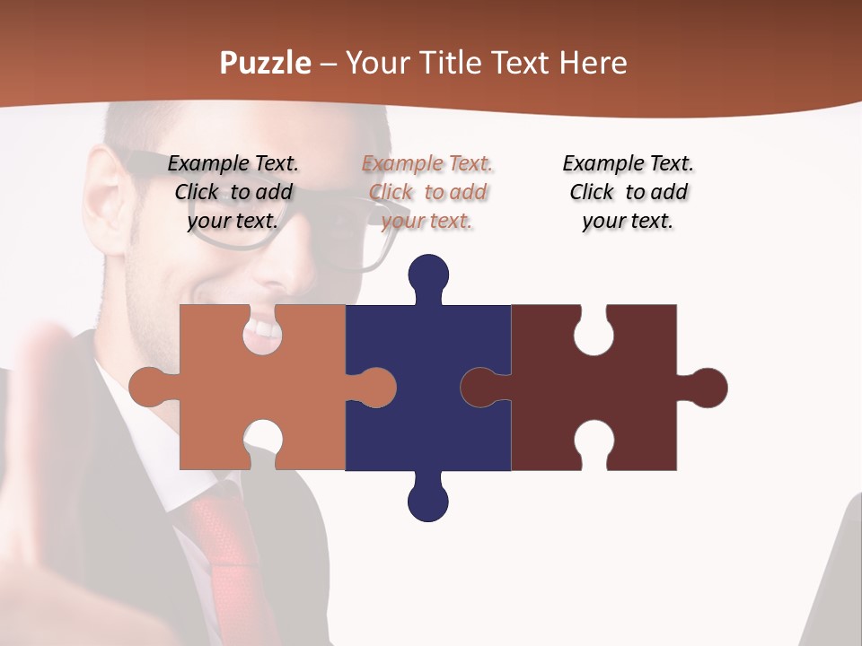 A Man In A Suit And Tie With A Laptop Giving A Thumbs Up PowerPoint Template