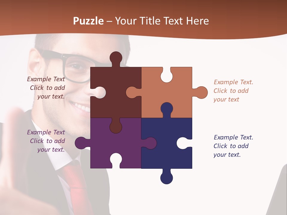 A Man In A Suit And Tie With A Laptop Giving A Thumbs Up PowerPoint Template