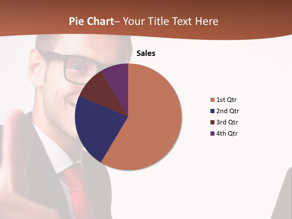 A Man In A Suit And Tie With A Laptop Giving A Thumbs Up PowerPoint Template
