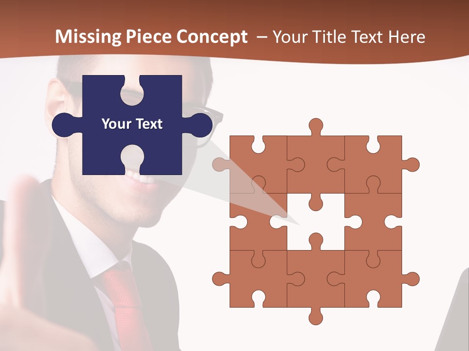 A Man In A Suit And Tie With A Laptop Giving A Thumbs Up PowerPoint Template