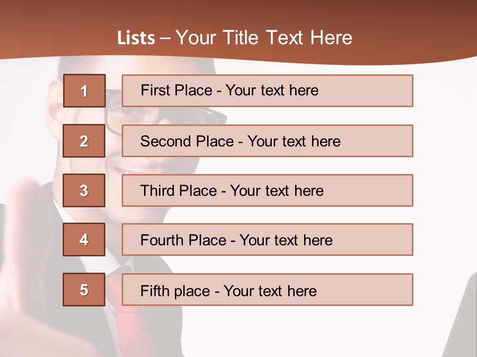 A Man In A Suit And Tie With A Laptop Giving A Thumbs Up PowerPoint Template