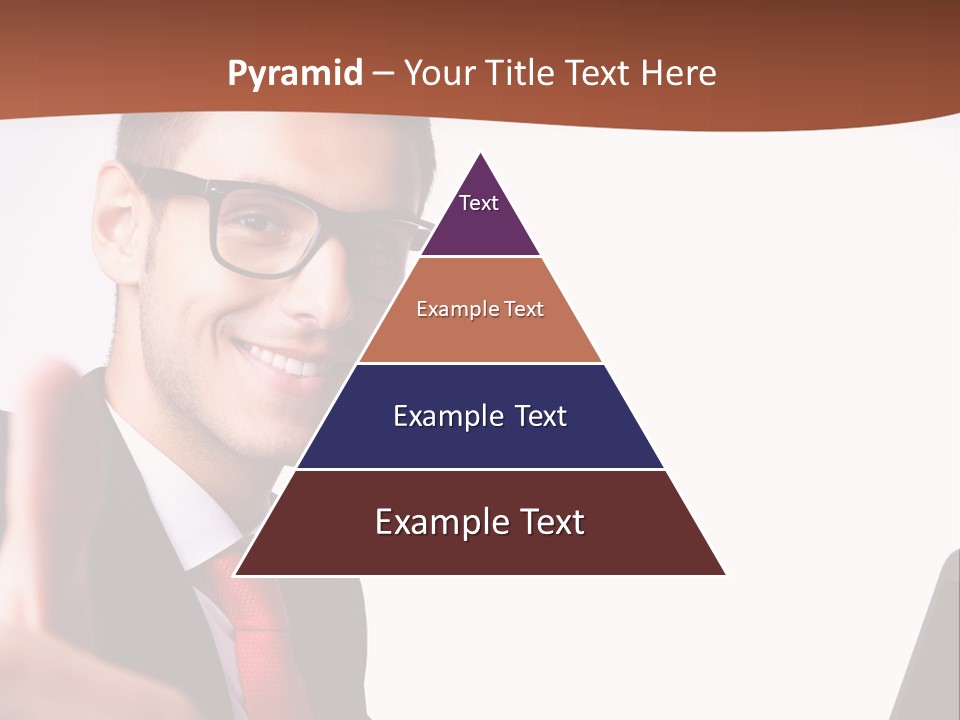 A Man In A Suit And Tie With A Laptop Giving A Thumbs Up PowerPoint Template