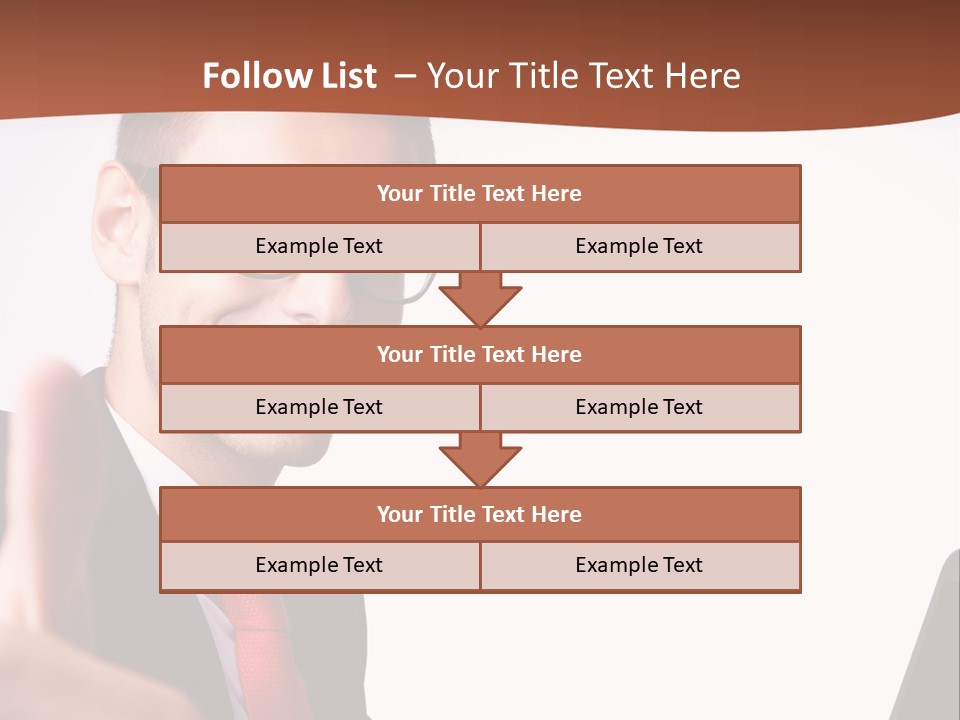 A Man In A Suit And Tie With A Laptop Giving A Thumbs Up PowerPoint Template
