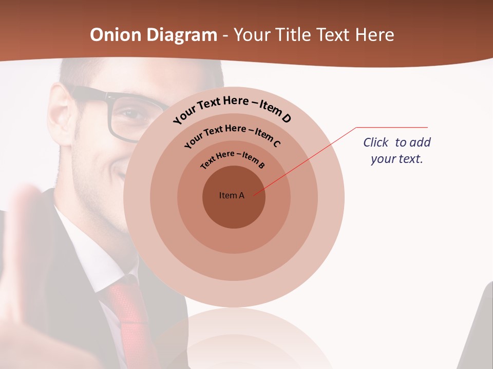 A Man In A Suit And Tie With A Laptop Giving A Thumbs Up PowerPoint Template