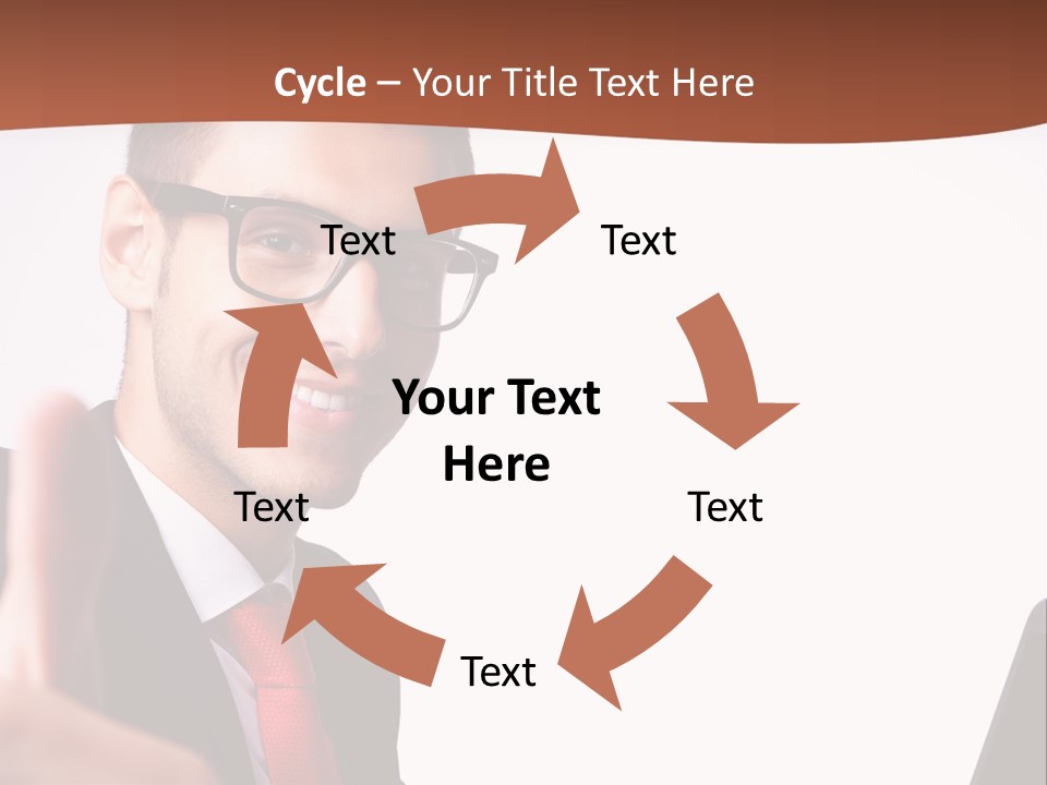 A Man In A Suit And Tie With A Laptop Giving A Thumbs Up PowerPoint Template