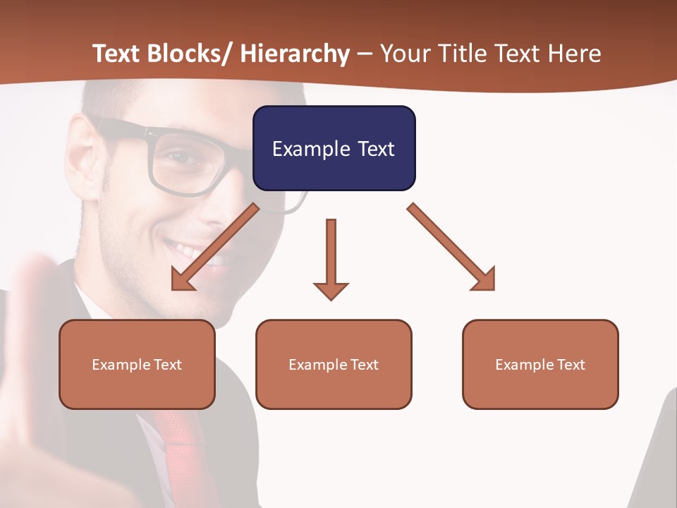 A Man In A Suit And Tie With A Laptop Giving A Thumbs Up PowerPoint Template