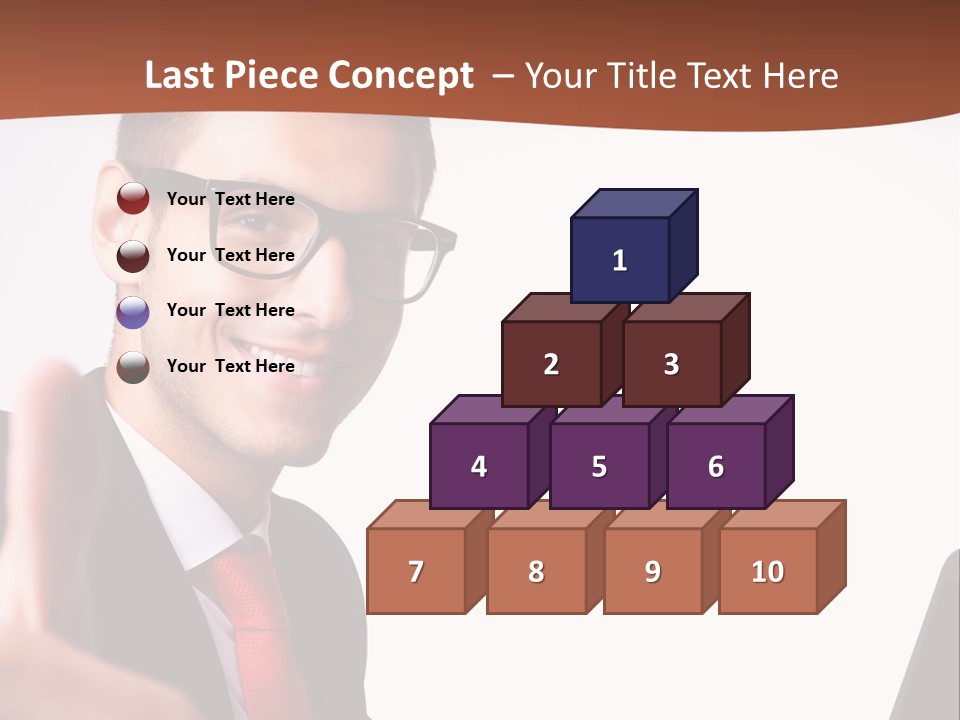 A Man In A Suit And Tie With A Laptop Giving A Thumbs Up PowerPoint Template