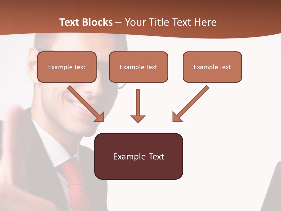 A Man In A Suit And Tie With A Laptop Giving A Thumbs Up PowerPoint Template