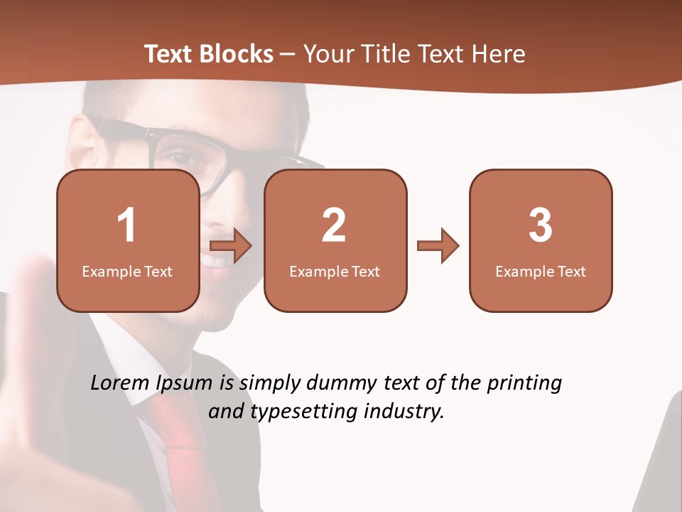 A Man In A Suit And Tie With A Laptop Giving A Thumbs Up PowerPoint Template