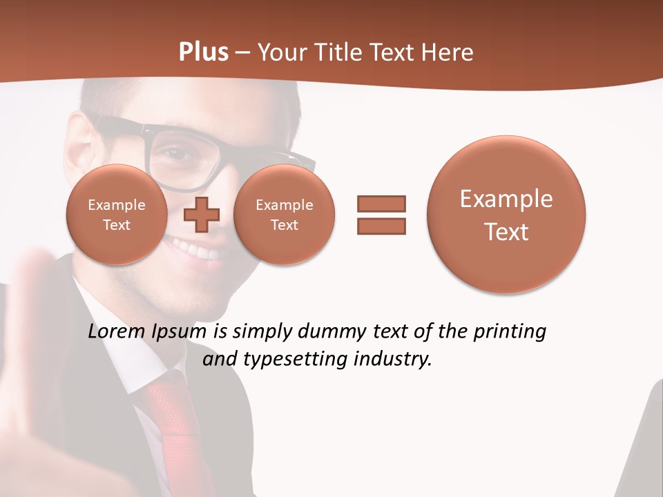 A Man In A Suit And Tie With A Laptop Giving A Thumbs Up PowerPoint Template