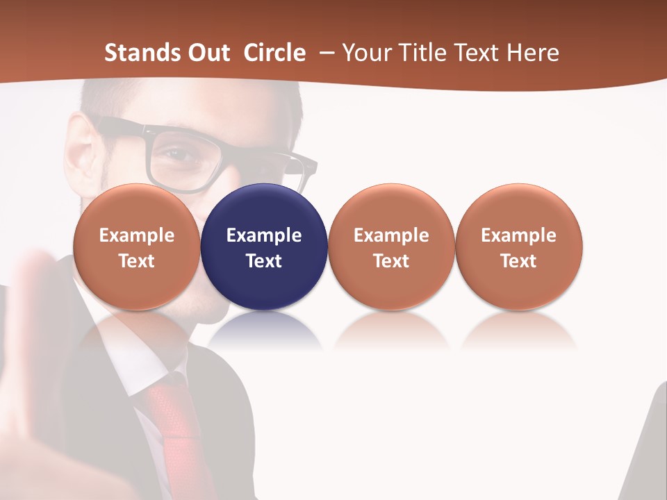 A Man In A Suit And Tie With A Laptop Giving A Thumbs Up PowerPoint Template