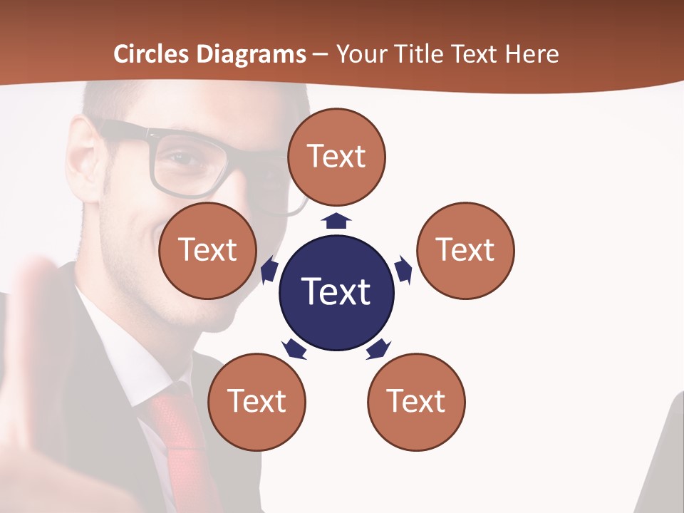 A Man In A Suit And Tie With A Laptop Giving A Thumbs Up PowerPoint Template