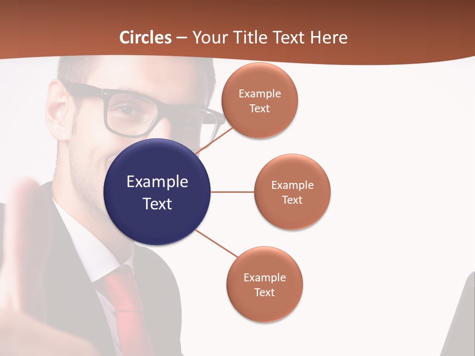 A Man In A Suit And Tie With A Laptop Giving A Thumbs Up PowerPoint Template