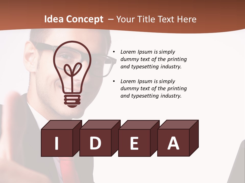 A Man In A Suit And Tie With A Laptop Giving A Thumbs Up PowerPoint Template