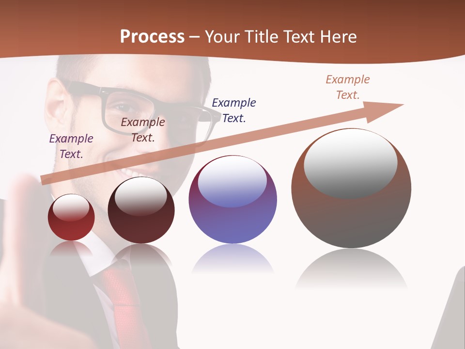 A Man In A Suit And Tie With A Laptop Giving A Thumbs Up PowerPoint Template