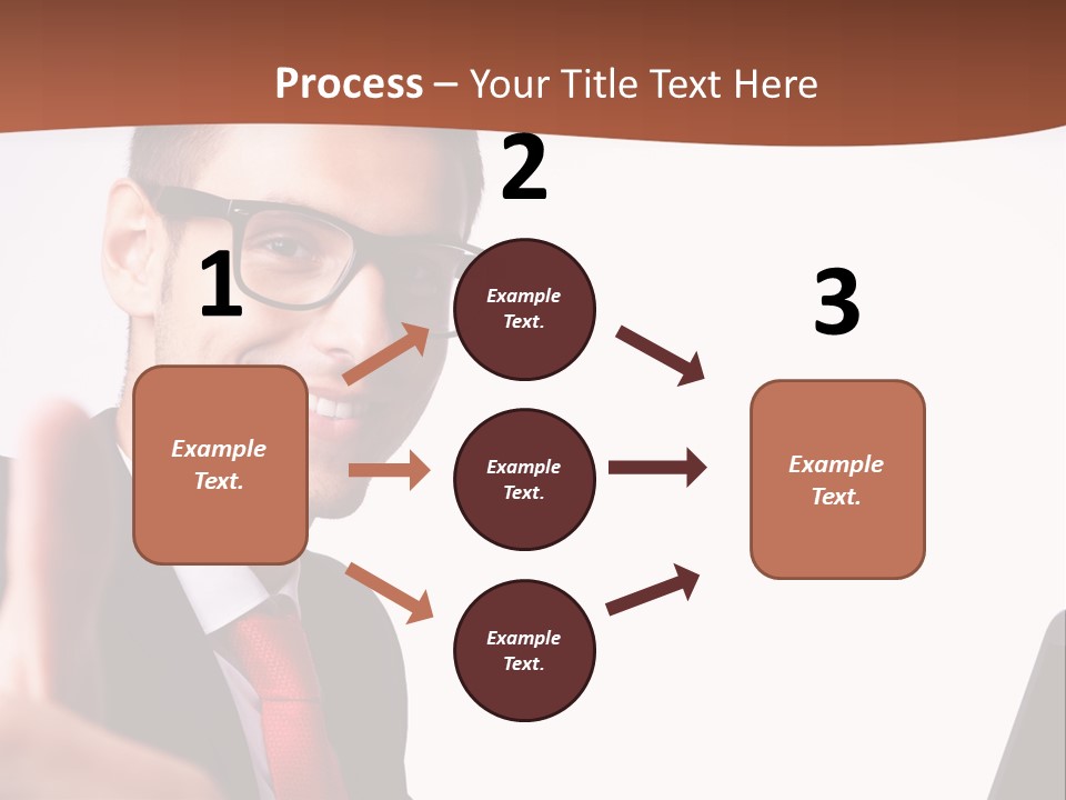 A Man In A Suit And Tie With A Laptop Giving A Thumbs Up PowerPoint Template