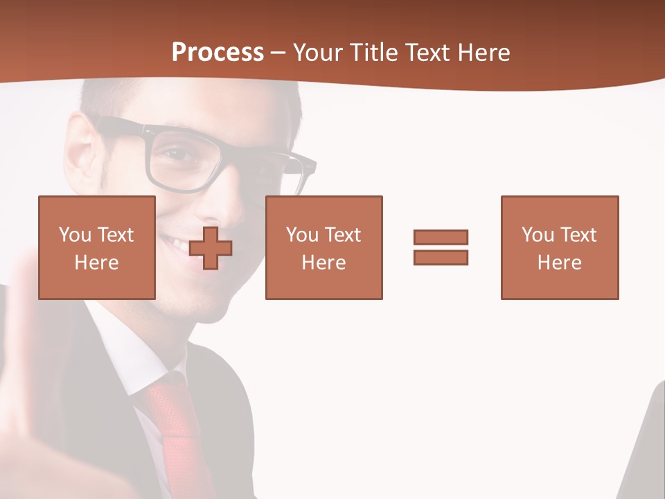 A Man In A Suit And Tie With A Laptop Giving A Thumbs Up PowerPoint Template