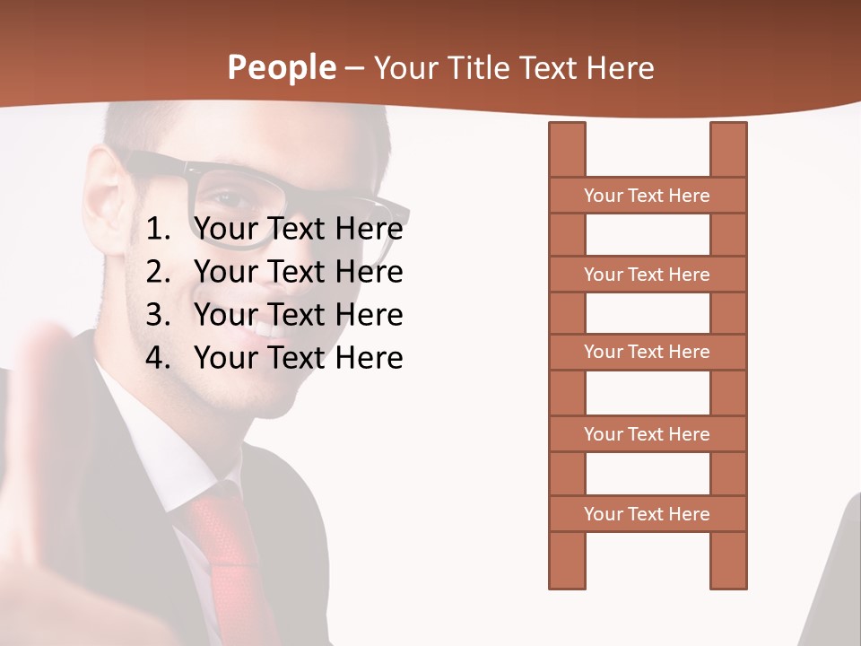 A Man In A Suit And Tie With A Laptop Giving A Thumbs Up PowerPoint Template