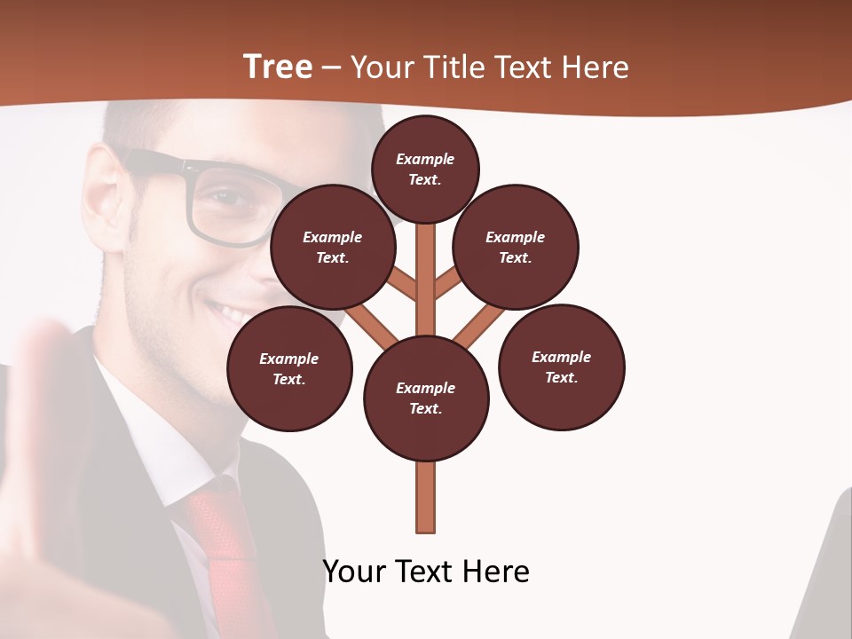 A Man In A Suit And Tie With A Laptop Giving A Thumbs Up PowerPoint Template