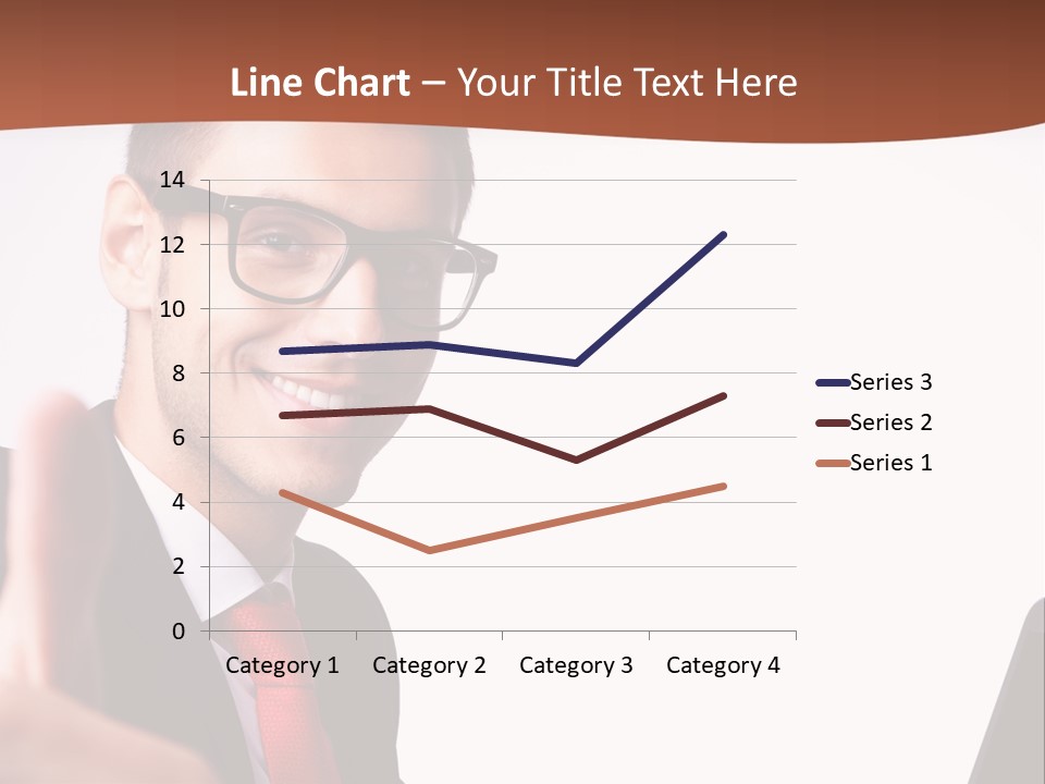 A Man In A Suit And Tie With A Laptop Giving A Thumbs Up PowerPoint Template