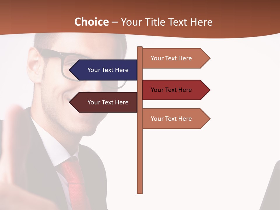 A Man In A Suit And Tie With A Laptop Giving A Thumbs Up PowerPoint Template