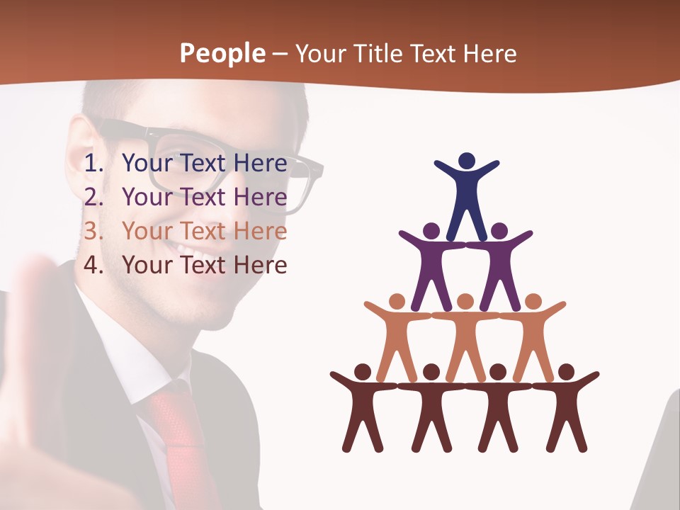 A Man In A Suit And Tie With A Laptop Giving A Thumbs Up PowerPoint Template