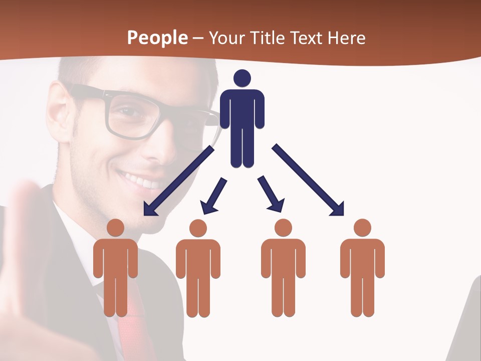 A Man In A Suit And Tie With A Laptop Giving A Thumbs Up PowerPoint Template