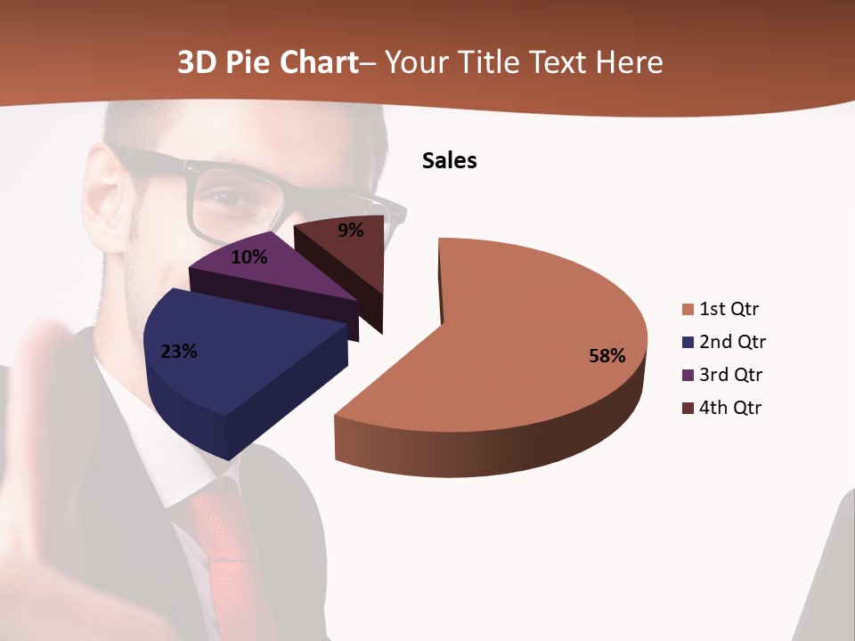 A Man In A Suit And Tie With A Laptop Giving A Thumbs Up PowerPoint Template