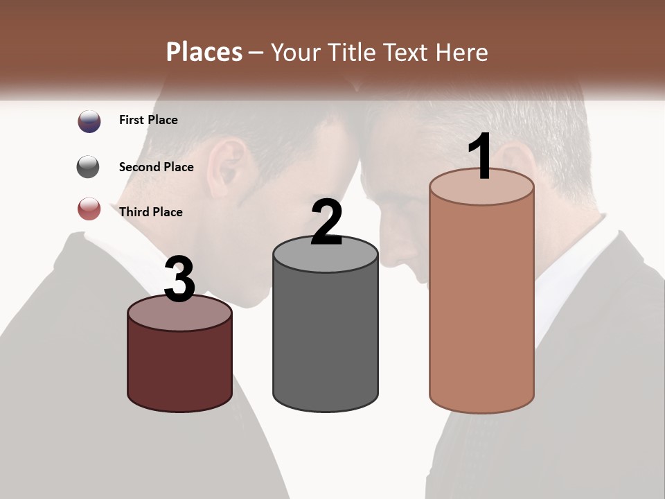 Two Men Facing Each Other With A White Background PowerPoint Template