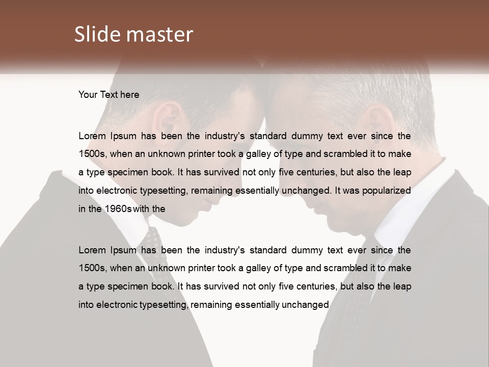 Two Men Facing Each Other With A White Background PowerPoint Template