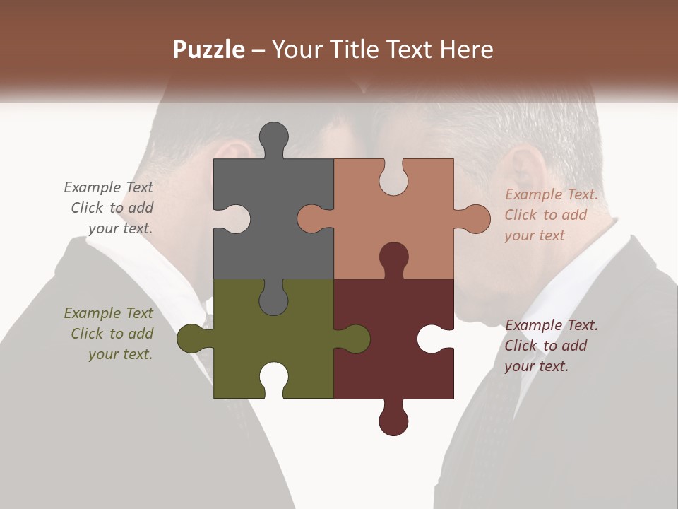 Two Men Facing Each Other With A White Background PowerPoint Template