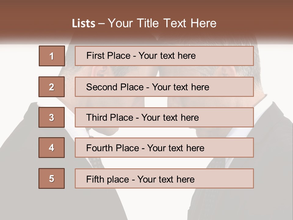 Two Men Facing Each Other With A White Background PowerPoint Template