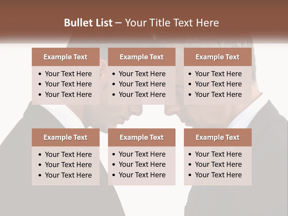 Two Men Facing Each Other With A White Background PowerPoint Template